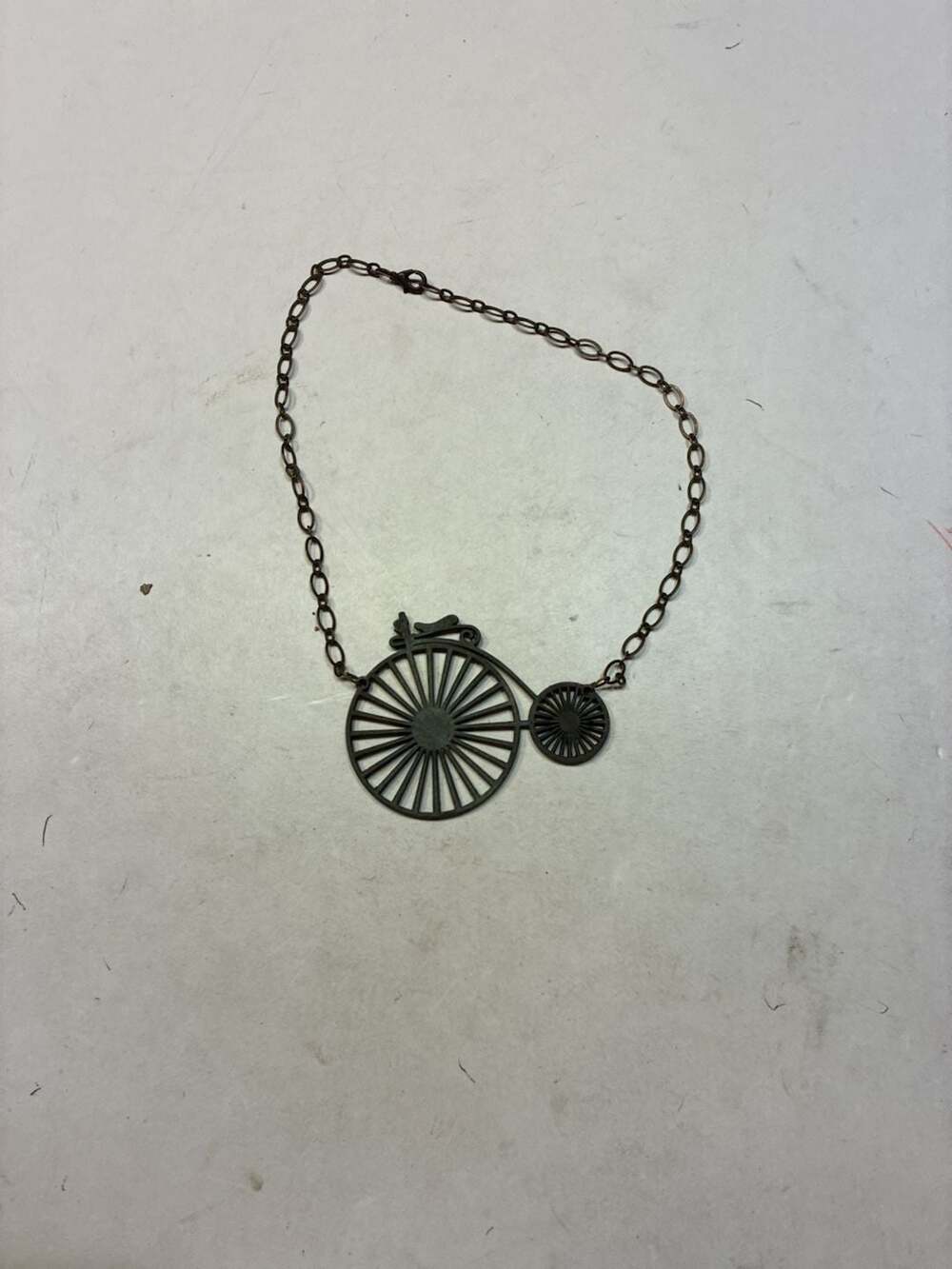 Antique Bronze Penny Farthing Bicycle Pendant Necklace - Picture 10 of 12
